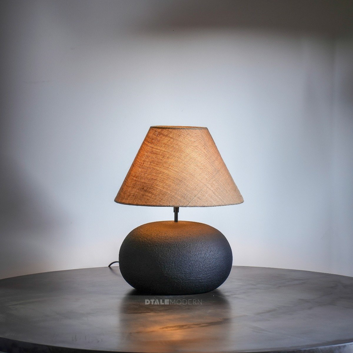 black terracotta table lamp